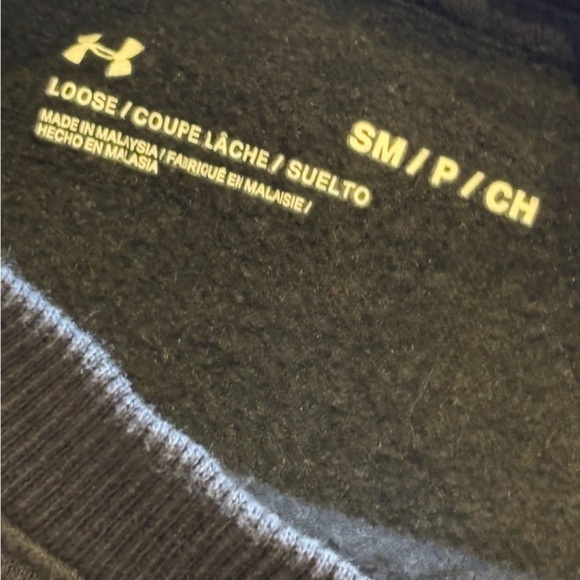 Under Armour UA Sweater Womens Black Crewneck Sweatshirt Pullover Gym SM EUC - Picture 13 of 15